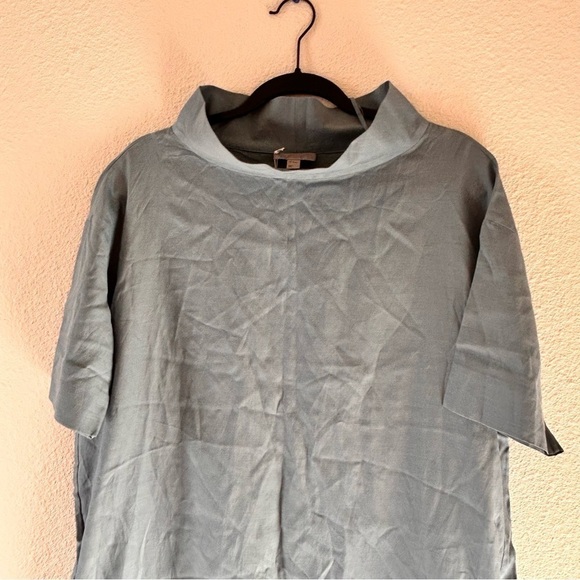 COS Drop Shoulder Mock Cowl Neck Midi Dress Muted Blue Color Women Sz EUR 42 NWT - Picture 10 of 10